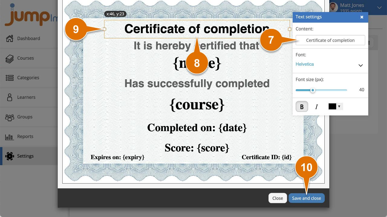 How to create a new certificate | JumpLMS